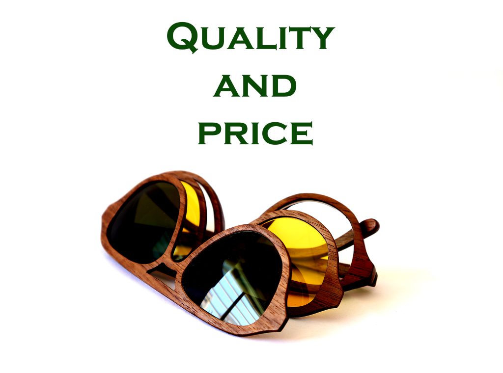 تاثیر کیفیت در قیمت عینک چوبی