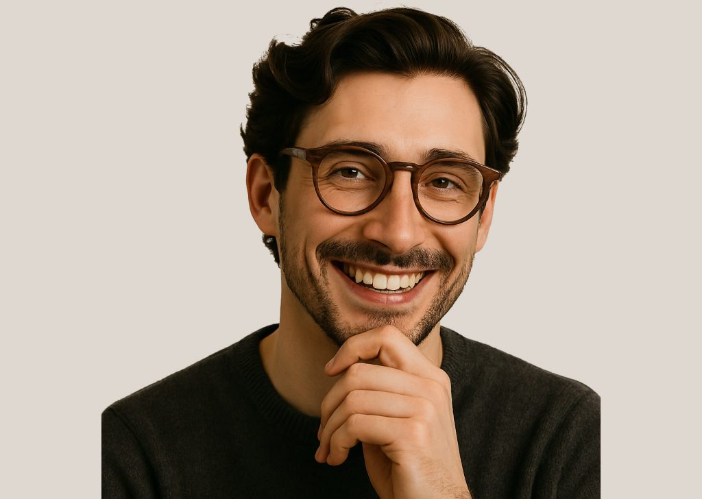 عکس عینک طبی گرد مردانه