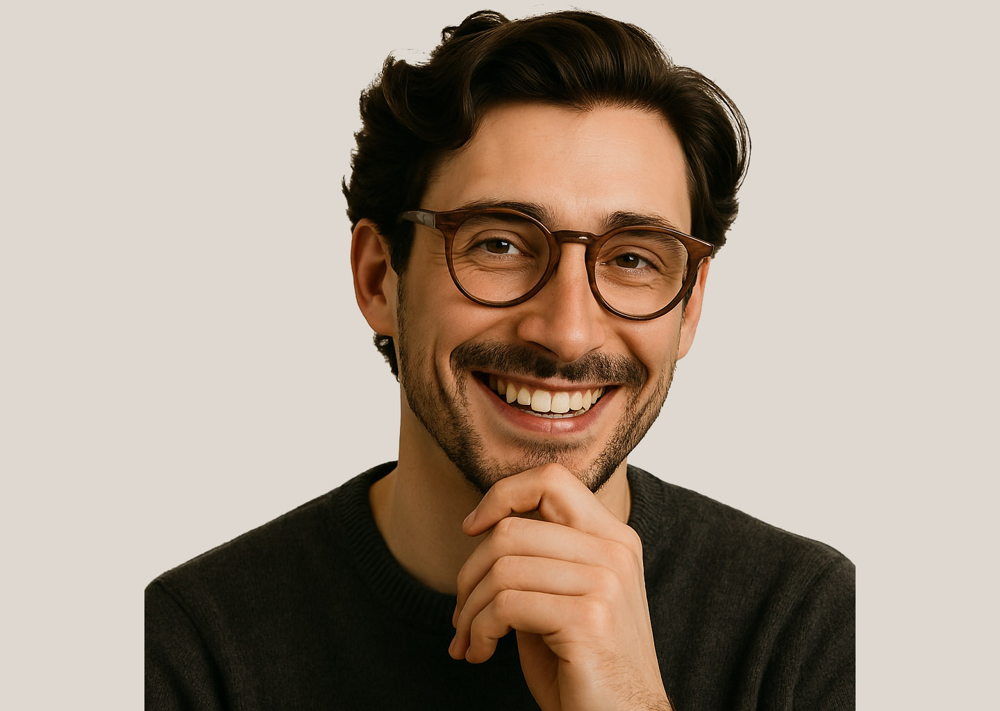 عکس عینک طبی گرد مردانه