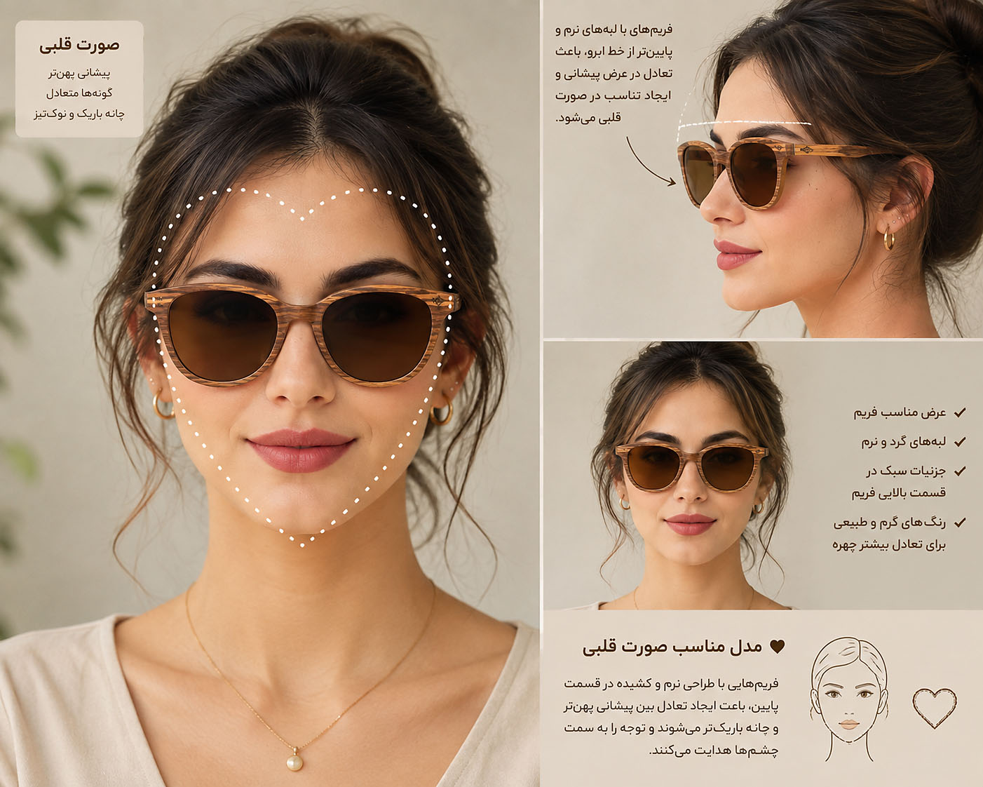 عینک مناسب صورت قلبی